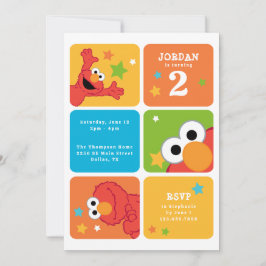 Invitación Elmo Color Block Birthday Party