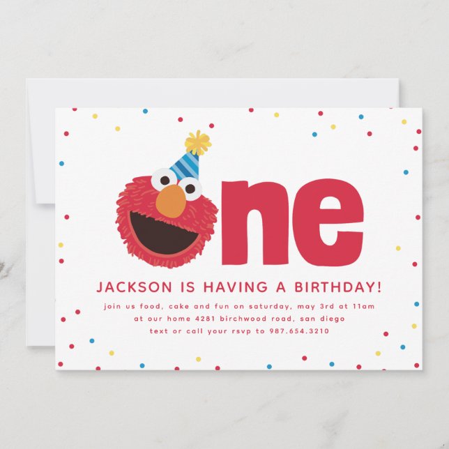 Invitación Elmo One (Anverso)