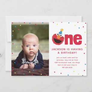 Invitación Elmo One con foto