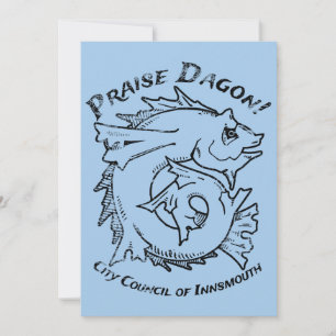 Invitación Elogio Dagon Innsmouth Lovecraft Fish Horror