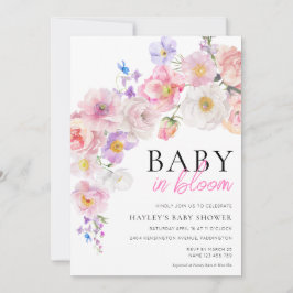 Invitación Eloise Pink Floral Baby en Bloom Baby Shower