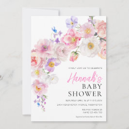 Invitación Eloise Pink Floral Baby Shower