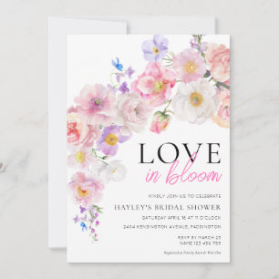 Invitación Eloise Pink Floral Love In Bloom Bridal Shower