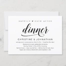 Invitación Elopamiento de boda, Cena Felices para Siempre