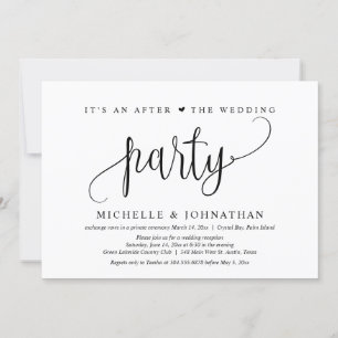 Invitación Elopamiento de Boda, Es Una Fiesta Después de la B