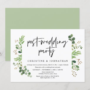 Invitación Elopamiento de boda, fiesta post-boda