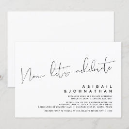 Invitación Elopamiento de boda moderno, ahora celebremos