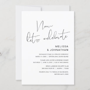 Invitación Elopamiento de boda moderno, ahora celebremos