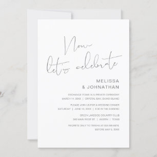 Invitación Elopamiento de boda moderno, ahora celebremos Invi