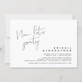 Invitación Elopamiento de boda moderno, ahora vamos a festeja