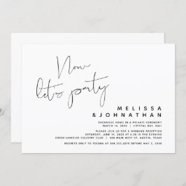 Invitación Elopamiento de boda moderno, ahora vamos a festeja