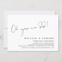 Elopamiento de boda moderno, Oh sí, lo hicimos