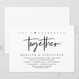Invitación Elopamiento de boda, moderno, vamos a festejar con