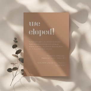 Invitación Elopamiento y recepción de boda minimalista en bei