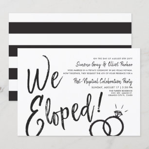 Invitación Eloped cena nupcial del poste del  