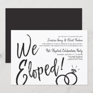 Invitación Eloped fiesta nupcial del poste del  