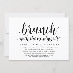 Invitación Elopement boda, Brunch con los recién casados