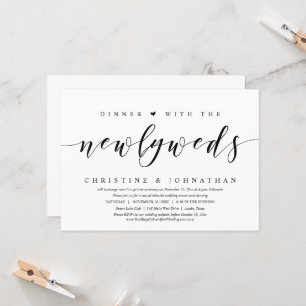 Invitación Elopement boda, cena con los recién casados