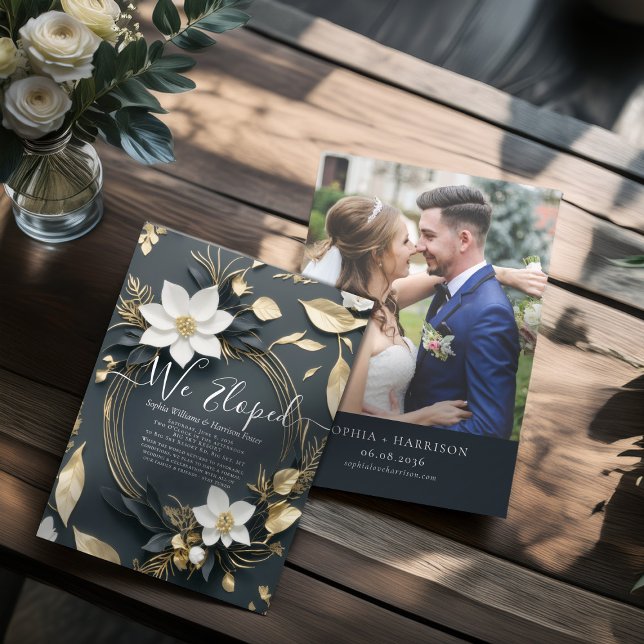 Invitación Elopement, Boda de fotografía de guirnaldas con fl (Subido por el creador)