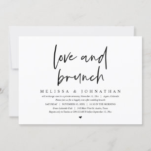 Invitación Elopement boda, Love and Brunch