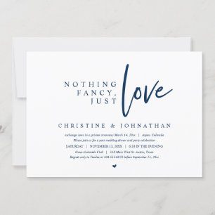 Invitación Elopement boda, Nothing Fancy, Just Love