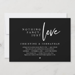 Invitación Elopement boda, Nothing Fancy, Just Love