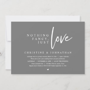 Invitación Elopement boda, Nothing Fancy, Just Love