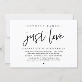 Invitación Elopement boda, Nothing Fancy, Just Love