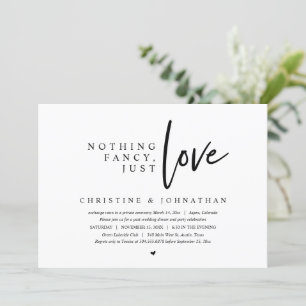 Invitación Elopement boda, Nothing Fancy, Just Love