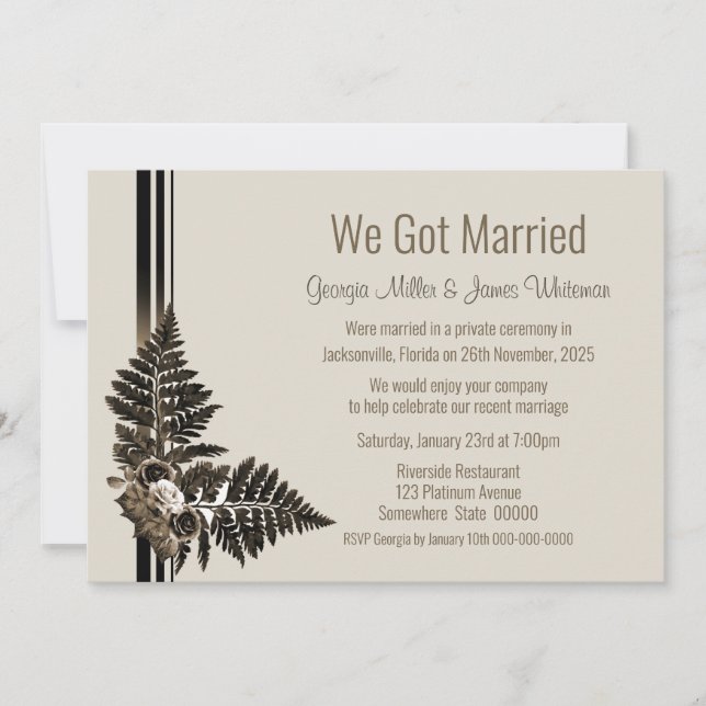 Invitación Elopement bucal rústico-acuarela (Anverso)