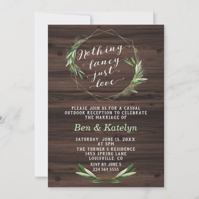 Invitación Elopement de amor simple del sur (Anverso)