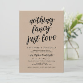 Invitación Elopement de boda, nada elegante, solo amor, Kraft
