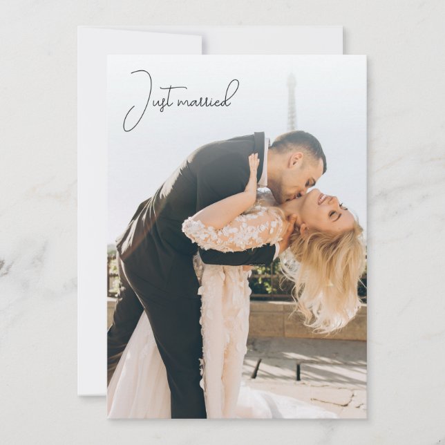 Invitación Elopement de la caligrafía casada (Anverso)