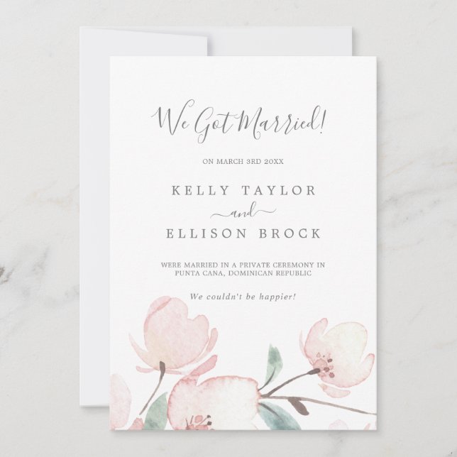 Invitación Elopement de Spring Cherry Blossom (Anverso)