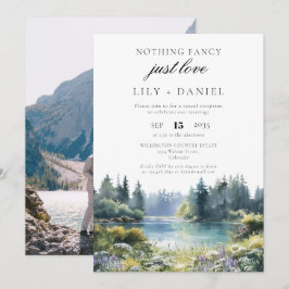 Invitación Elopement Forest Lakeside Wedding Reception Photo