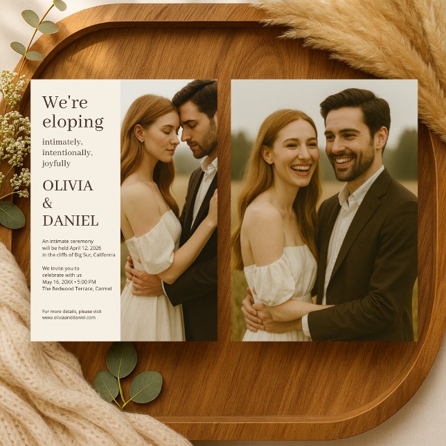 Invitación Elopement Minimalist Modern Elegant Photo  (Subido por el creador)