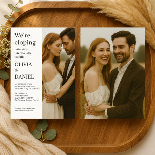 Invitación Elopement Minimalista Elegante Moderno Foto 
