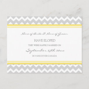 Invitación Elopement postales postales gris amaril