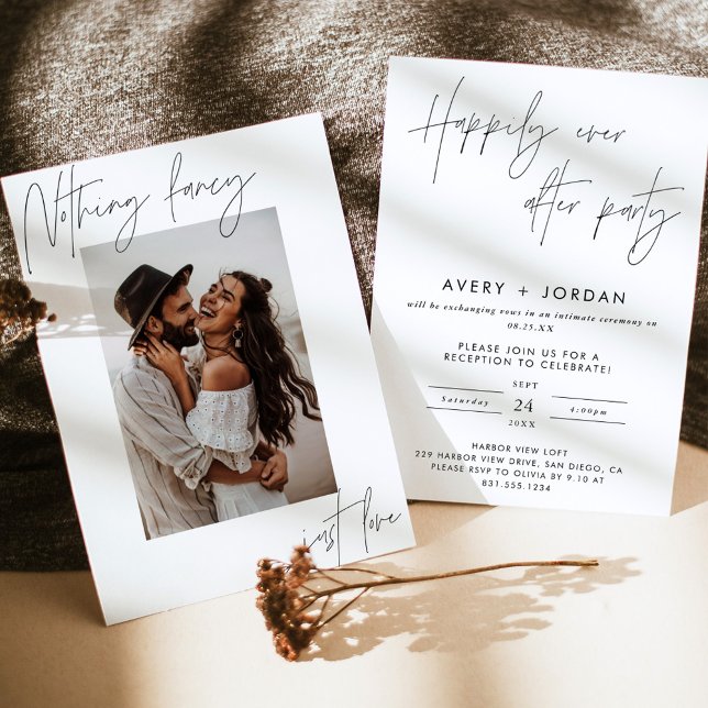 Invitación Elopement, recepción de boda moderna (Subido por el creador)