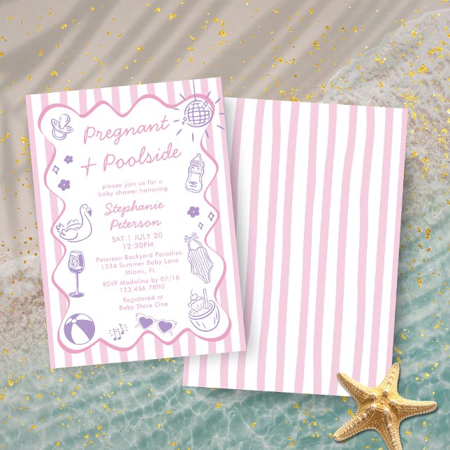 Invitación Embarazada y junto a la piscina Fiesta de bebé de  (Subido por el creador)