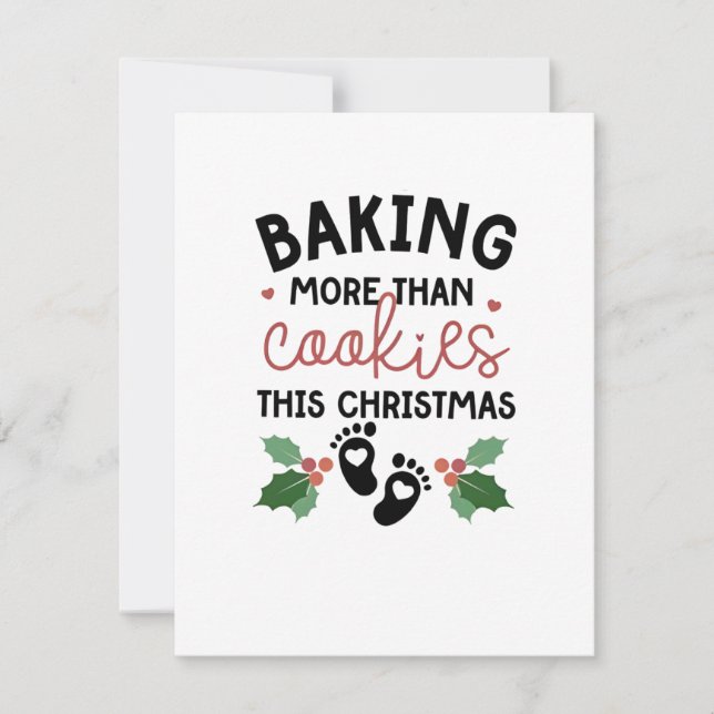 Invitación Embarazo de más de galletas esta Navidad (Anverso)