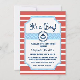 Invitación Embarcador de barco ducha de bebé nautico