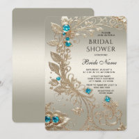 Embellecedor Dorado Blue Stones Bridal Shower