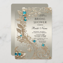 Embellecedor Dorado Blue Stones Bridal Shower