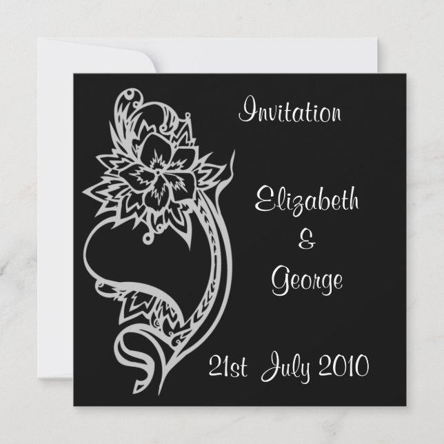 Invitación embellecida del corazón (Anverso)