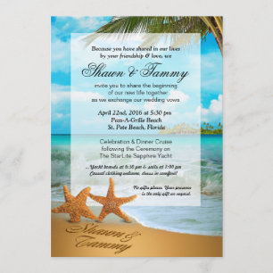 Invitación Embellecimiento de la Pareja Starfish Faux Vellum