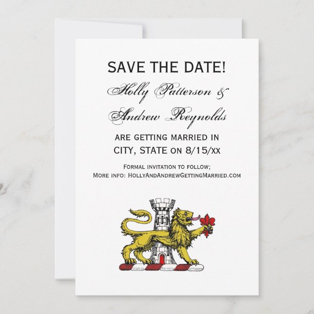 Invitación Emblema Crest Fleur de Lis Torre del León C (Anverso)