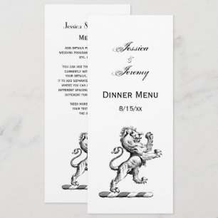 Invitación Emblema de cimera con león heráldico de pie