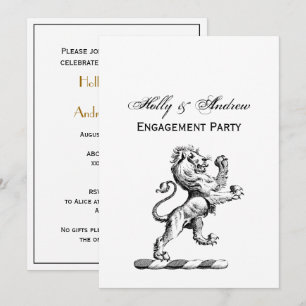 Invitación Emblema de cimera con león heráldico de pie