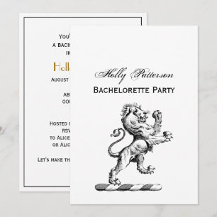 Invitación Emblema de cimera con león heráldico de pie